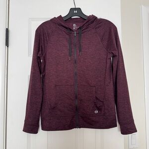 GAP Women's Brushed Tech Jersey Jacket Hoodie XS Burgundy